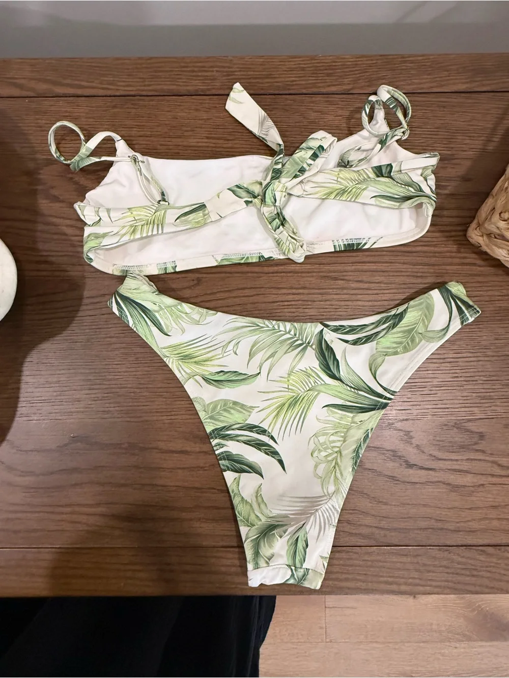 Monday Swimwear Palm Print Bikini Set Bahama top (S) Byron Bottom (M)